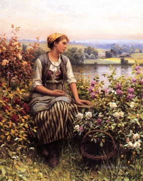 Daydreaming countrywoman Daniel Ridgway Knight Oil Paintings